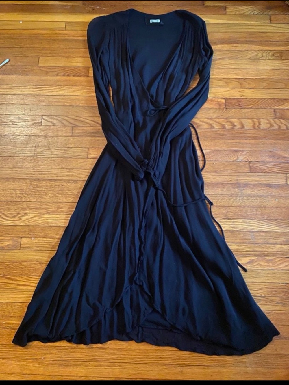 Reformation Black Long Sleeve Midi Dress Like New